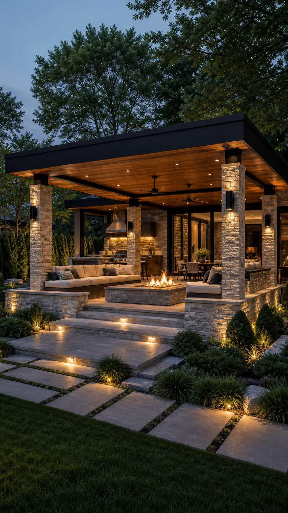 Fireplace project — outdoor lounge fire